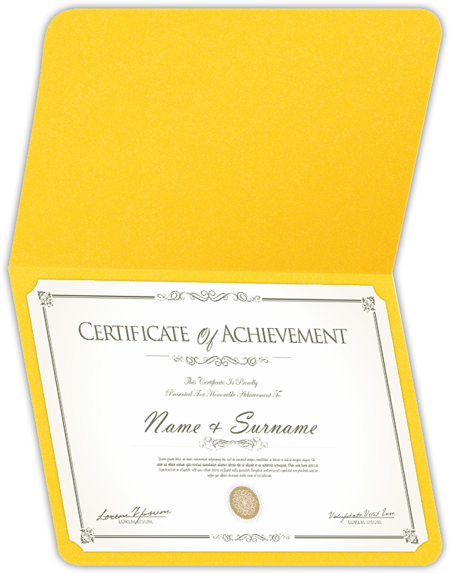 Lemon Drop Vellum 100lb 9 1/2 x 12 Landscape or Portrait Certificate Holders with Rounded Corner Slits