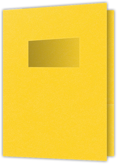 Lemon Drop Vellum 100lb 9 x 12 Two Pocket Folders with 4 Inch Pockets and 2 x 4 Window