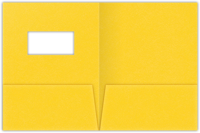 Lemon Drop Vellum 100lb 9 x 12 Two Pocket Folders with 4 Inch Pockets and 2 x 4 Window