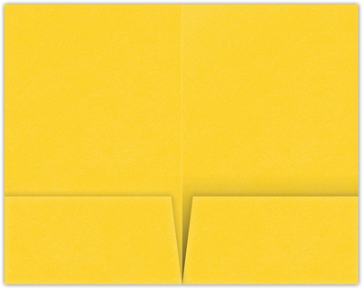 Lemon Drop Vellum 100lb 6 x 9 Two Pocket Half Size Folders with 3 Inch Pockets