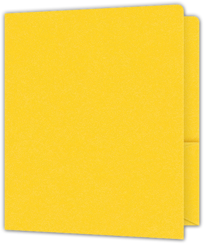 Lemon Drop Vellum 100lb 9 x 12 Two Pocket Round Corner Folders with 4 1/4 Inch Pocket