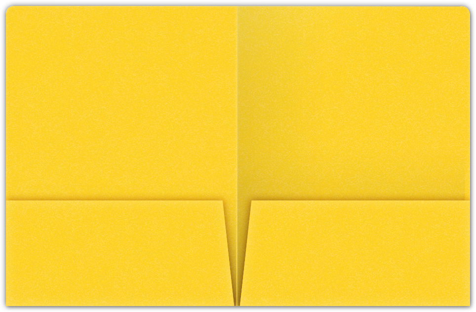 Lemon Drop Vellum 100lb 9 x 12 Two Pocket Round Corner Folders with 4 1/4 Inch Pocket