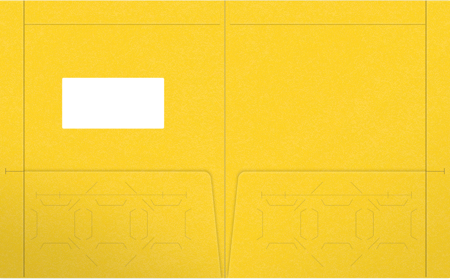 Lemon Drop Vellum 100lb 9 1/2 x 11 3/4 Two Pocket Folders with 4 1/2 Inch Pockets and 1 Inch Reinforced Top and Edges