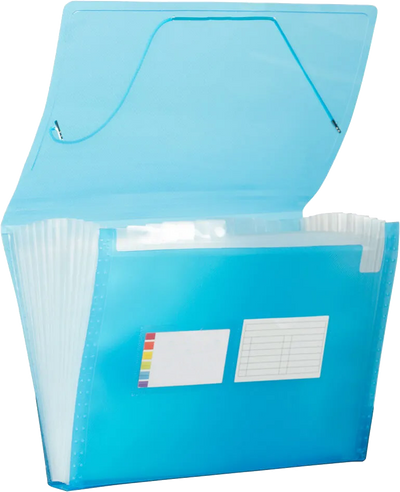Blue Letter Size 13 Pocket Expanding Files (9 x 13)