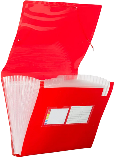 Red Letter Size 13 Pocket Expanding Files (9 x 13)