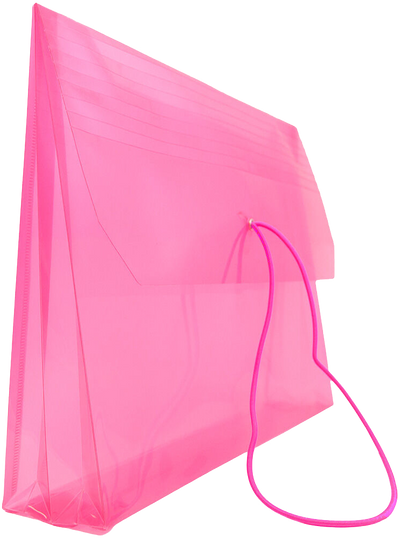 Fuchsia Pink Letter (9 3/4 x 13) Booklet with 2 5/8" Expansion Plastic Envelopes with Elastic Plastic