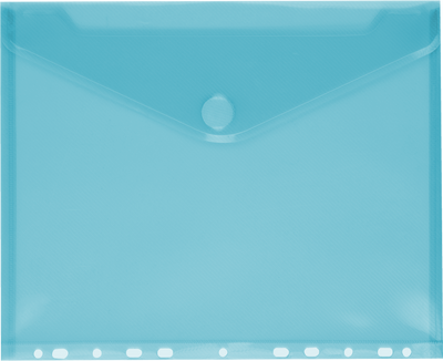 Blue Letter Booklet 3 Hole Punch with Plastic Envelopes (9 1/2 x 11 1/2) with Hook and Loop Closure