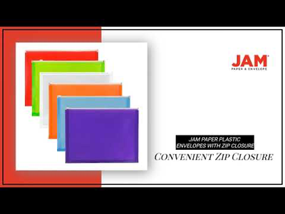 Assorted Letter Booklet Plastic Envelopes (9 3/4 x 13) with Zip Closure - 6 Pack