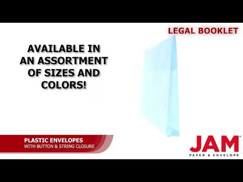 Blue Legal Open End Plastic Envelopes (9 3/4 x 14 1/2) with Button & String