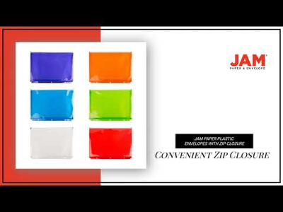 Assorted Legal Booklet Plastic Envelopes (9 3/4 x 14 1/2) with Zip Closure - 6 Pack
