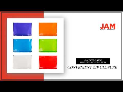 Assorted Legal Booklet Plastic Envelopes (9 3/4 x 14 1/2) with Zip Closure - 6 Pack