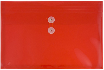 Red Legal Booklet Plastic Envelopes (9 3/4 x 14 1/2) with Button & String
