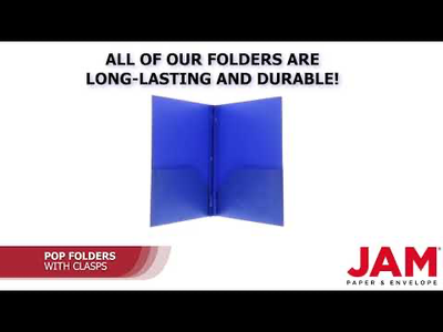 Blue 9 x 12 Plastic Pop Folders with Clasp