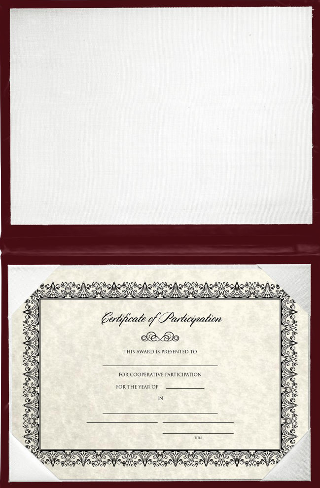 Maroon 11 1/2 x 14 1/2 Landscape Padded Diploma Covers (Holds 11 x 14 Document)