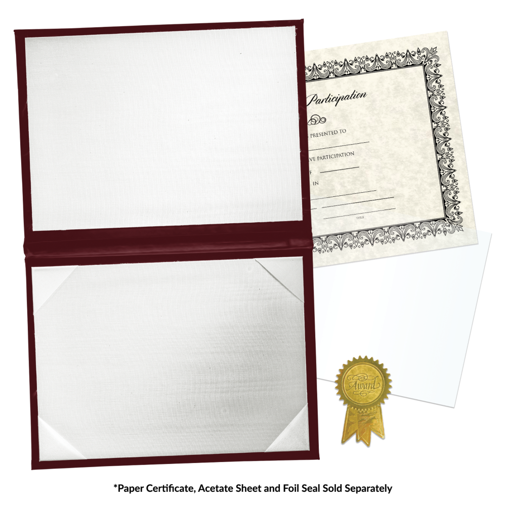 Maroon 11 1/2 x 14 1/2 Landscape Padded Diploma Covers (Holds 11 x 14 Document)