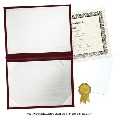 Maroon 11 1/2 x 14 1/2 Landscape Padded Diploma Covers (Holds 11 x 14 Document)
