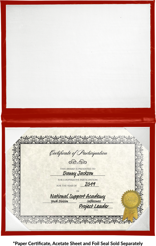 Red 11 1/2 x 14 1/2 Landscape Padded Diploma Covers (Holds 11 x 14 Document)