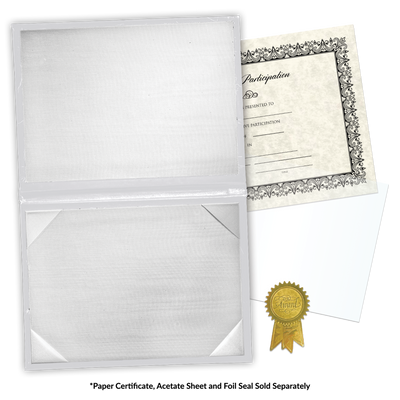 White 11 1/2 x 14 1/2 Landscape Padded Diploma Covers (Holds 11 x 14 Document)