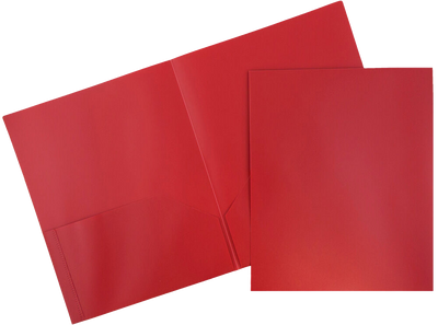 Red 9 x 12 Plastic Pop Folders