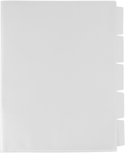 Clear 5 Tab 9 x 11 3/4 Plastic Sleeves