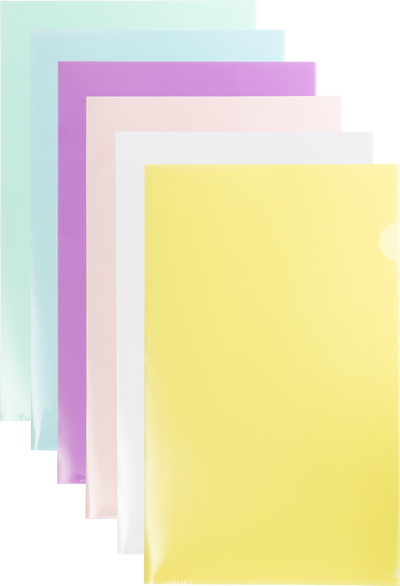 Assorted Color Legal 9 x 14 1/2 Plastic Sleeves - 12 Pack