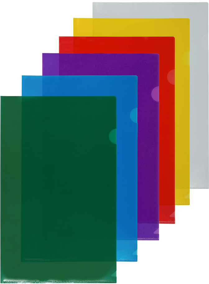 Assorted Color Legal Plastic Sleeves - 12 Pack