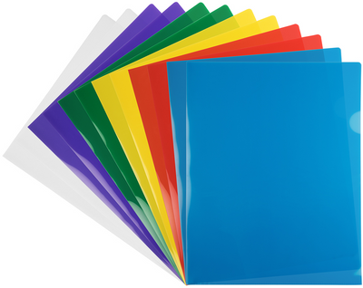 Assorted Color 9 x 11 1/2 Plastic Sleeves - 12 Pack