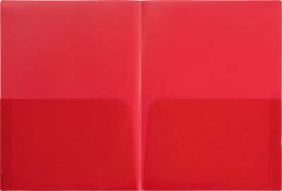 Translucent Red 9 x 12 Plastic Regular Weight Folders