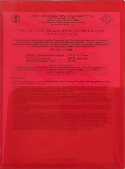 Translucent Red 9 x 12 Plastic Regular Weight Folders