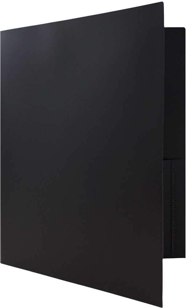 Black 9 x 12 Plastic Pop Folders with Clasp