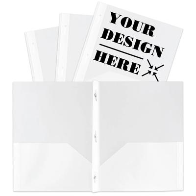 Clear 9 x 12 Plastic Pop Folders with Clasp
