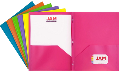 Assorted Fashion 9 x 12 Plastic Pop with Clasp Folders - 6 Pack