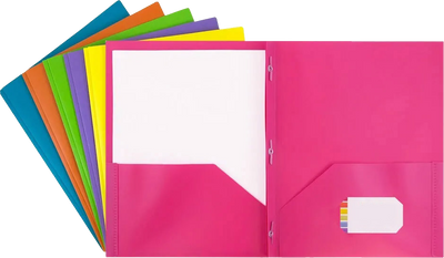 Assorted Fashion 9 x 12 Plastic Pop with Clasp Folders - 6 Pack
