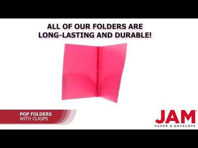 Pink 9 x 12 Plastic Pop Folders with Clasp