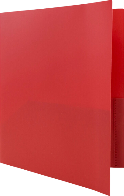 Red 9 x 12 Plastic Pop Folders with Clasp