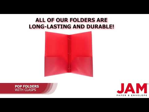 Red 9 x 12 Plastic Pop Folders with Clasp