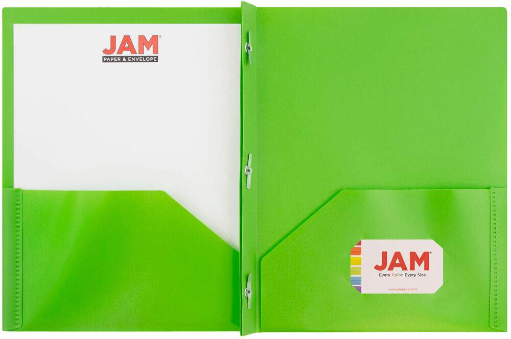 Lime Green 9 x 12 Plastic Pop Folders with Clasp