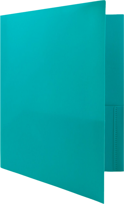 Teal Blue 9 x 12 Plastic Pop Folders with Clasp