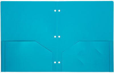 Assorted Fashion 9 1/2 x 11 1/2 Plastic Pop 3 Hole Punch Folders - 6 Pack