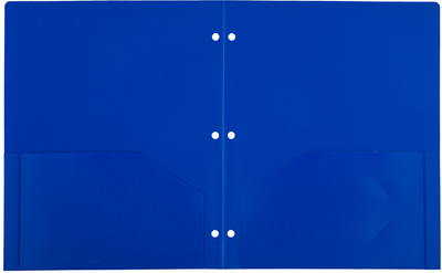 Assorted Primary 9 1/2 x 11 1/2 Plastic Pop 3 Hole Punch Folders - 6 Pack