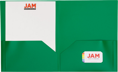 Green 9 x 12 Plastic Pop Folders