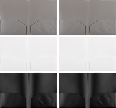 Assorted Business 9 1/2 x 11 5/8 Plastic Pop Folders - 6 Pack