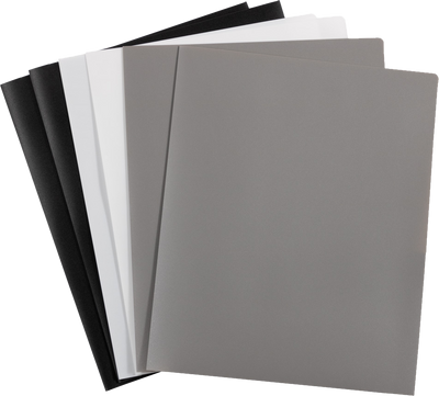 Assorted Business 9 1/2 x 11 5/8 Plastic Pop Folders - 6 Pack