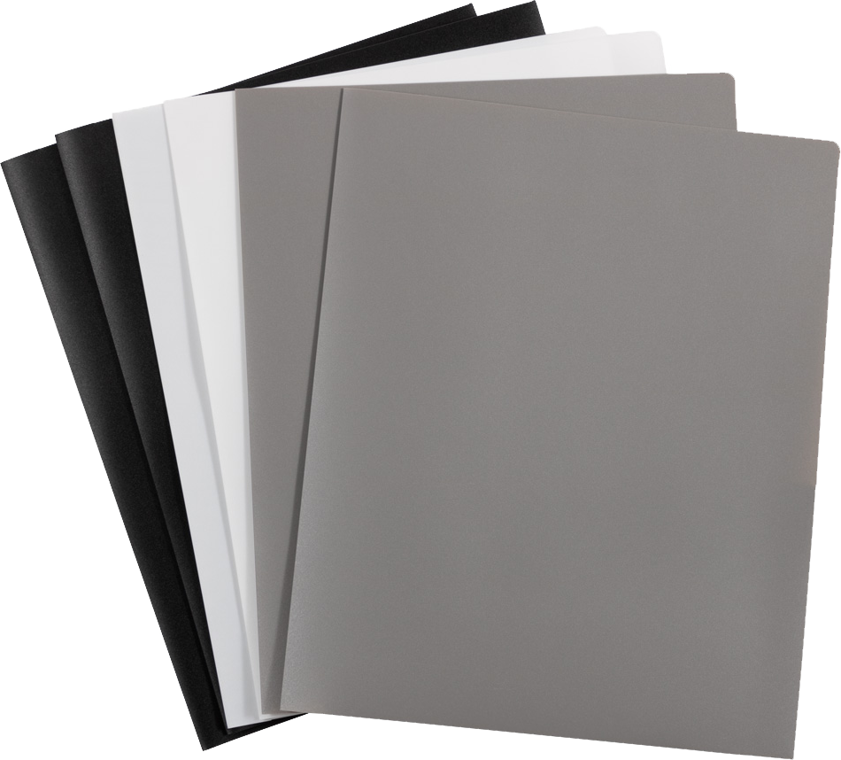 Assorted Business 9 1/2 x 11 5/8 Plastic Pop Folders - 6 Pack
