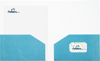 Assorted Primary 9 x 12 Glitter Folders - 6 Pack