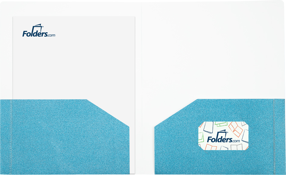 Assorted Primary 9 x 12 Glitter Folders - 6 Pack