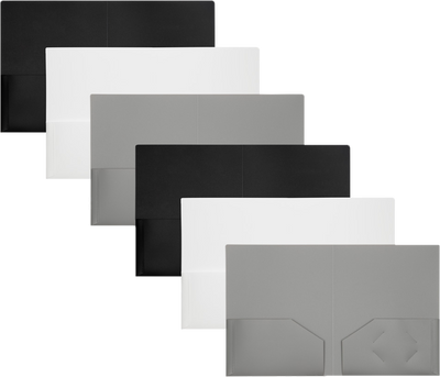 Assorted Business 9 x 12 Plastic Heavy Duty Folders