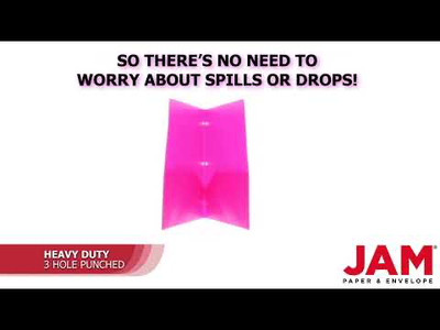 Fuchsia 9 x 12 Plastic 3 Hole Punched Duty Folders