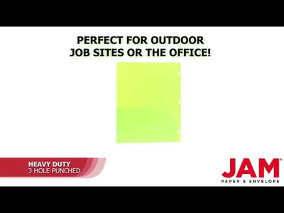 Lime Green 9 x 12 Plastic 3 Hole Punched Duty Folders