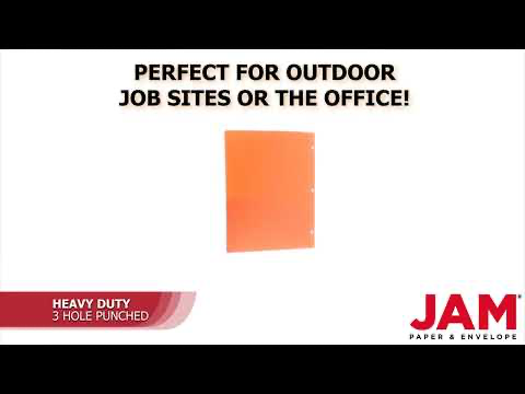 Orange 9 x 12 Plastic 3 Hole Punched Duty Folders